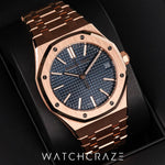 2025 AUDEMARS PIGUET ROYAL OAK ROSE GOLD BLUE DIAL 41MM 15510OR.OO.1320OR.03