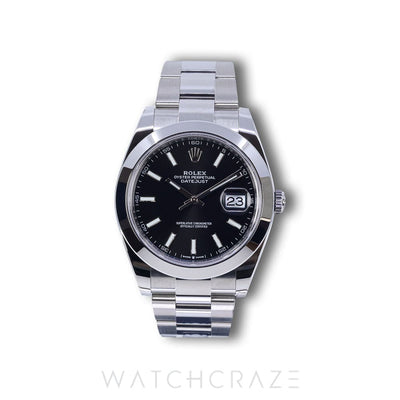 2022 ROLEX DATE-JUST BLACK DIAL 41MM 126300