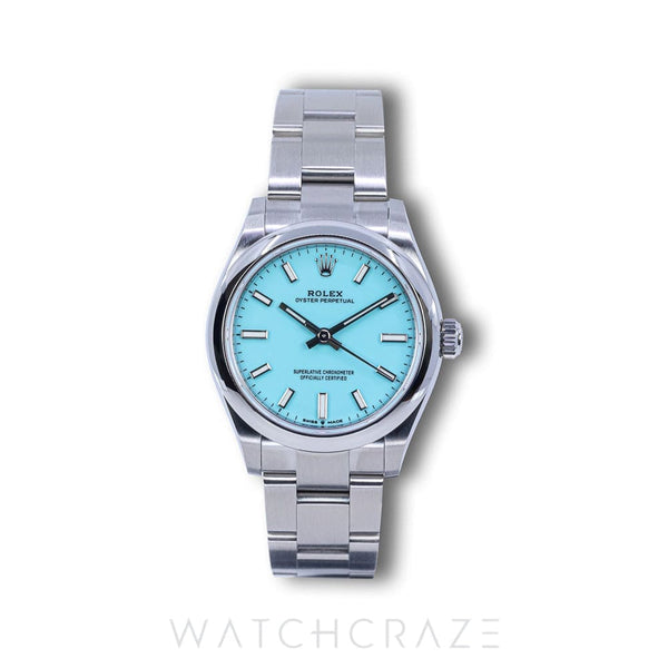 2021 ROLEX OYSTER PERPETUAL TIFFANY TURQUOISE DIAL 31MM 277200