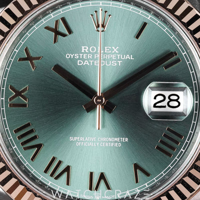 2026 ROLEX DATEJUST TWO TONE ROSE GOLD AND STEEL OLIVE DIAL 40MM 126331