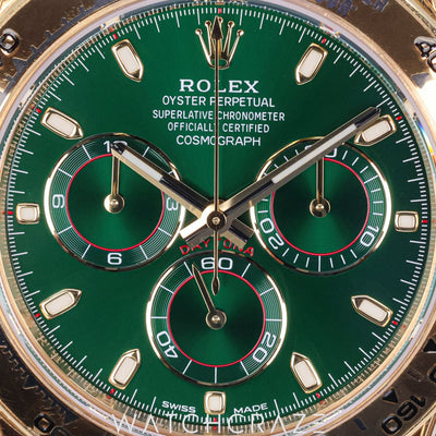 2020 ROLEX DAYTONA YELLOW GOLD GREEN DIAL 'JOHN MAYER' 40MM 116508