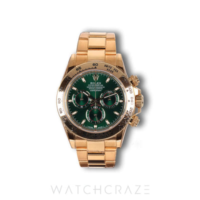2020 ROLEX DAYTONA YELLOW GOLD GREEN DIAL 'JOHN MAYER' 40MM 116508