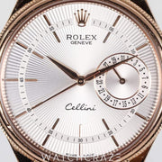 2015 ROLEX CELLINI DATE ROSE GOLD SILVER DIAL 39MM 50515