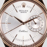 2015 ROLEX CELLINI DATE ROSE GOLD SILVER DIAL 39MM 50515