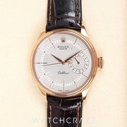 2015 ROLEX CELLINI DATE ROSE GOLD SILVER DIAL 39MM 50515