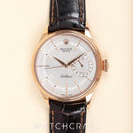 2015 ROLEX CELLINI DATE ROSE GOLD SILVER DIAL 39MM 50515
