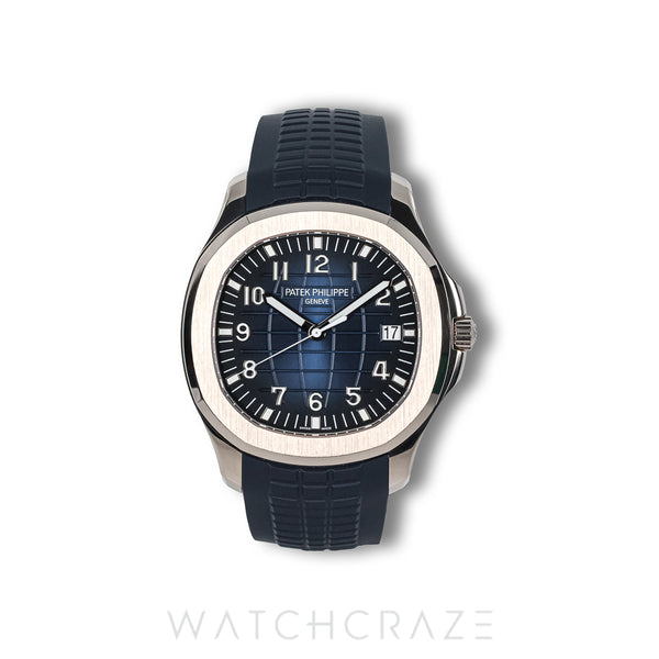2025 PATEK PHILIPPE AQUANAUT WHITE GOLD BLUE DIAL 42MM 5168G