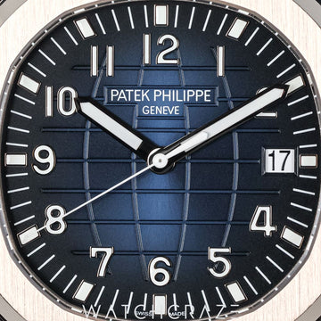 2025 PATEK PHILIPPE AQUANAUT WHITE GOLD BLUE DIAL 42MM 5168G