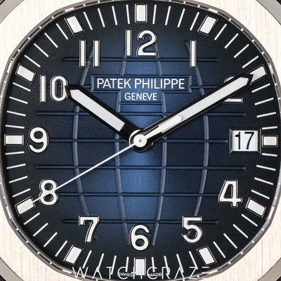 2025 PATEK PHILIPPE AQUANAUT WHITE GOLD BLUE DIAL 42MM 5168G