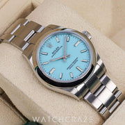 2021 ROLEX OYSTER PERPETUAL TIFFANY TURQUOISE DIAL 31MM 277200