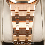 2018 AUDEMARS PIGUET ROYAL OAK ROSE GOLD WHITE DIAL 39MM 15300.OR.OO.D088CR.02