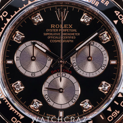 2025 ROLEX DAYTONA COSMOGRAPH ROSE GOLD BLACK DIAL 40MM 126515LN