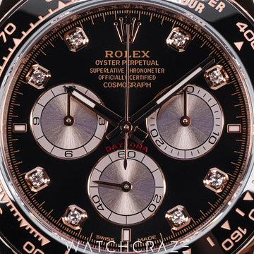 2025 ROLEX DAYTONA COSMOGRAPH DIAMOND MARKERS BLACK DIAL 40MM 126515LN