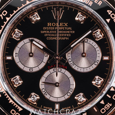2025 ROLEX DAYTONA COSMOGRAPH DIAMOND MARKERS BLACK DIAL 40MM 126515LN