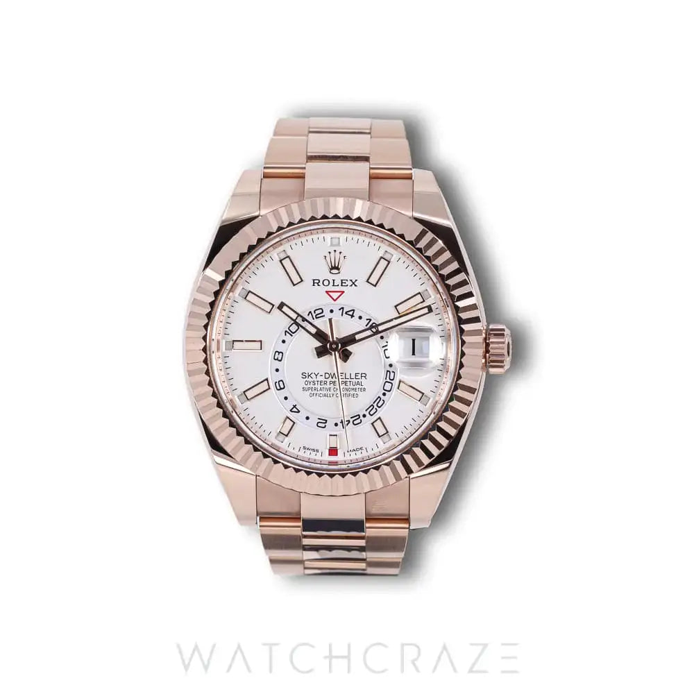 2023 ROLEX SKY-DWELLER ROSE GOLD WHITE DIAL 42MM 326935