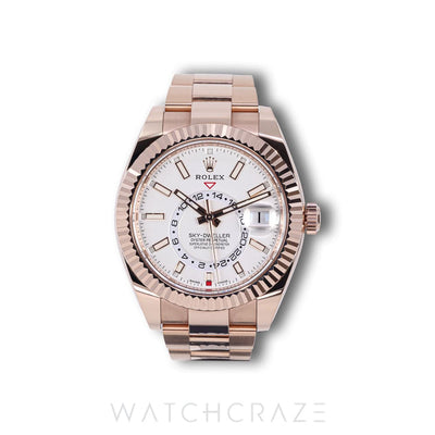 2023 ROLEX SKY-DWELLER ROSE GOLD WHITE DIAL 42MM 326935