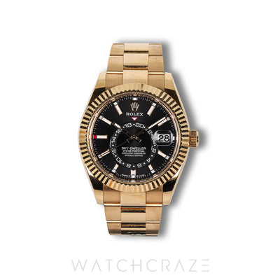 2024 ROLEX SKYDWELLER YELLOW GOLD BLACK DIAL 42MM 336938