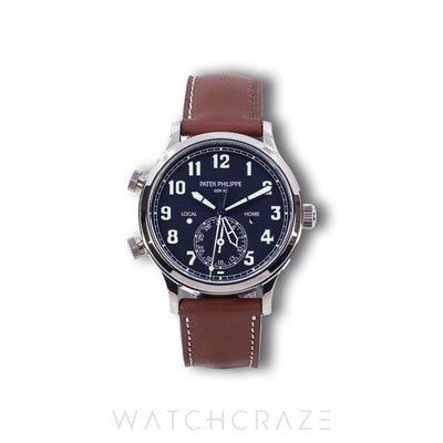 2019 PATEK PHILIPPE PILOT TRAVEL TIME WHITE GOLD 42MM 5524G-001