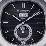 2019 PATEK PHILIPPE NAUTILUS ANNUAL CALENDAR MOON PHASE GREY DIAL 40MM 5726/1A-001