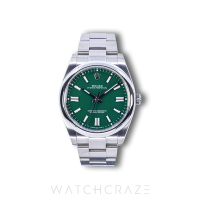 2024 ROLEX OYSTER PERPETUAL GREEN DIAL 41MM 124300