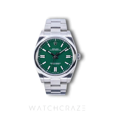 2023 ROLEX OYSTER PERPETUAL GREEN DIAL 41MM 124300