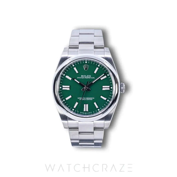 2023 ROLEX OYSTER PERPETUAL GREEN DIAL 41MM 124300
