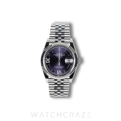 2025 ROLEX DATEJUST PURPLE ROMAN DIAL 36MM 126234