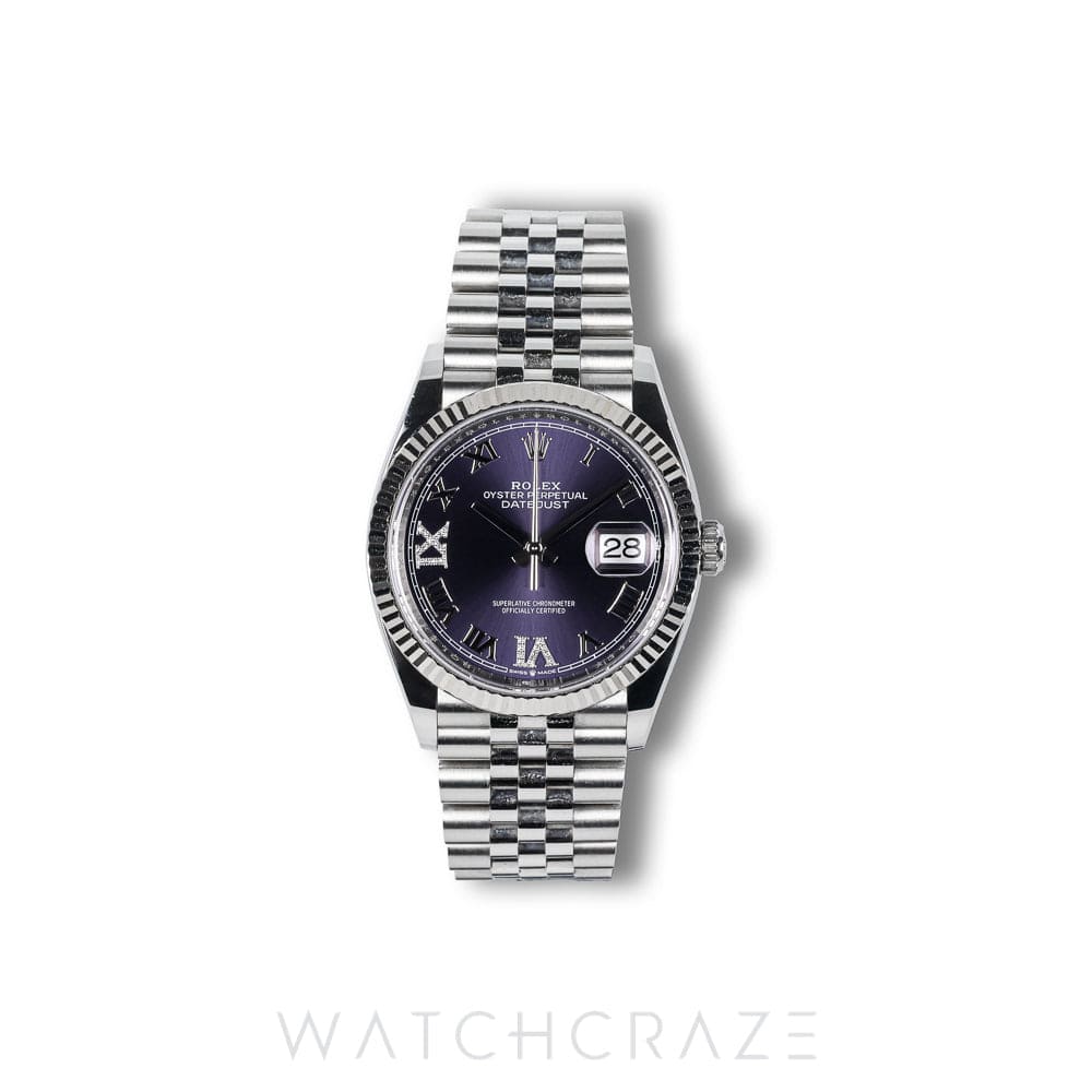 2025 ROLEX DATEJUST PURPLE ROMAN DIAL 36MM 126234