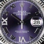 2025 ROLEX DATEJUST PURPLE ROMAN DIAL 36MM 126234