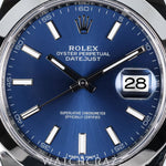 2025 ROLEX DATEJUST SMOOTH BEZEL OYSTER BRACELET BLUE DIAL 41MM 126300