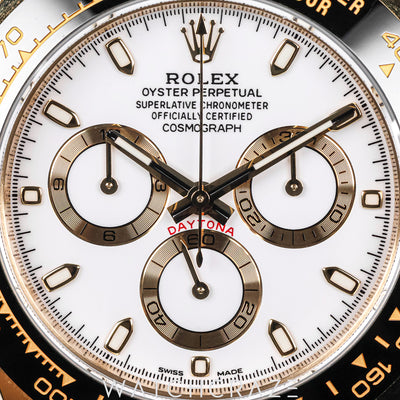2020 ROLEX COSMOGRAPH DAYTONA YELLOW GOLD WHITE DIAL 40MM 116518LN