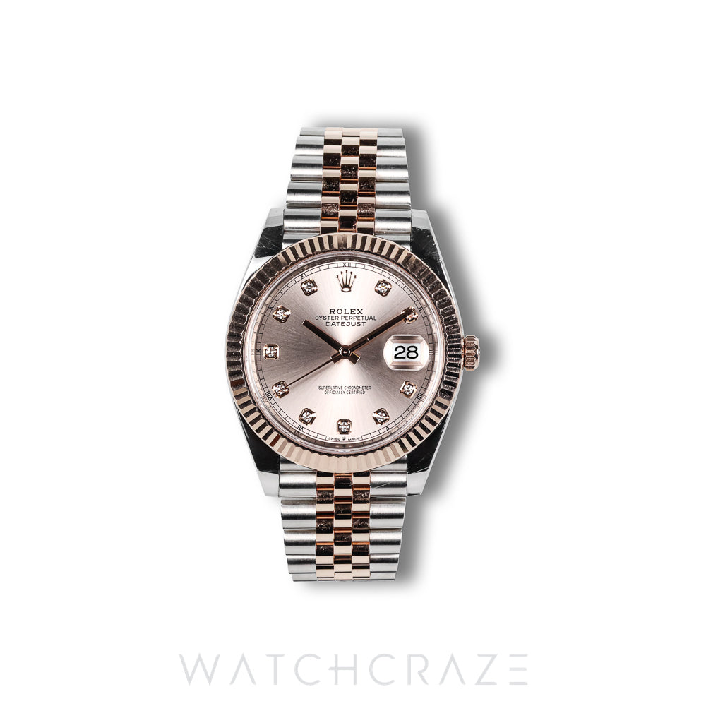 ROLEX DAYJUST TWO TONE ROSE GOLD AND STEEL CHAMPAGNE 41MM DIAL 126331