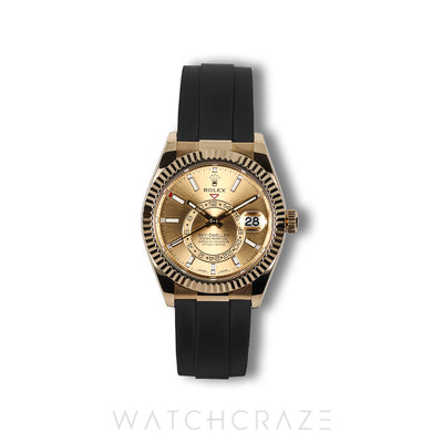 2022 ROLEX SKY-DWELLER YELLOW GOLD OYSTERFLEX 42MM 326238