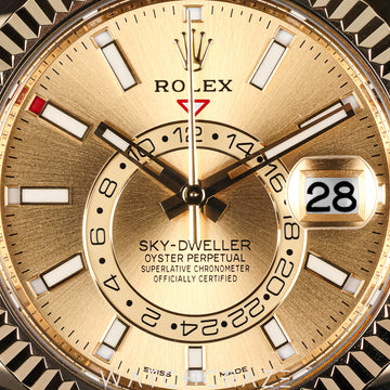 2022 ROLEX SKY-DWELLER YELLOW GOLD OYSTERFLEX 42MM 326238