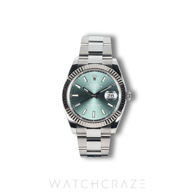 2023 ROLEX DATEJUST FLUTED OYSTER GREEN DIAL 41MM 126334