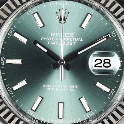 2023 ROLEX DATEJUST FLUTED OYSTER GREEN DIAL 41MM 126334