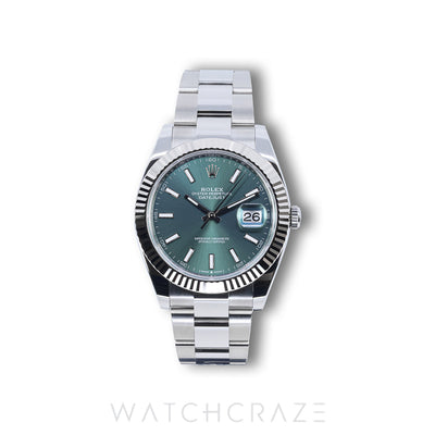 2025 ROLEX DATEJUST MINT GREEN DIAL 41MM 126334