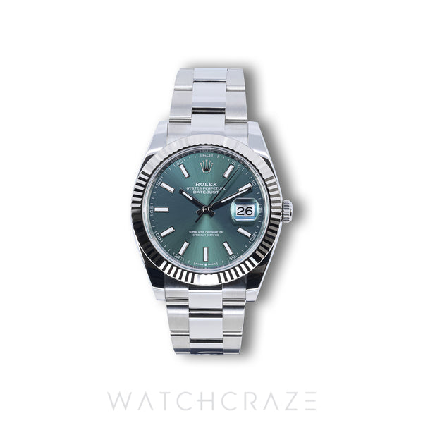 2025 ROLEX DATEJUST MINT GREEN DIAL 41MM 126334