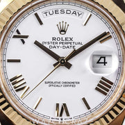 2021 ROLEX DAY-DATE YELLOW GOLD WHITE ROMAN DIAL 228238