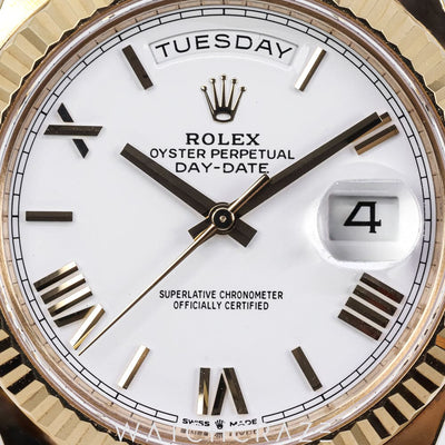 2021 ROLEX DAY-DATE YELLOW GOLD WHITE ROMAN DIAL 228238