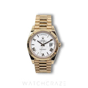 2021 ROLEX DAY-DATE YELLOW GOLD WHITE ROMAN DIAL 228238