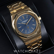 2019 AUDEMARS PIGUET ROYAL OAK YELLOW GOLD BLUE DIAL 39MM 15202BA.OO.1240BA.01