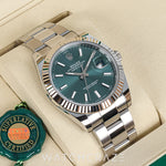 2025 ROLEX DATEJUST MINT GREEN DIAL 41MM 126334
