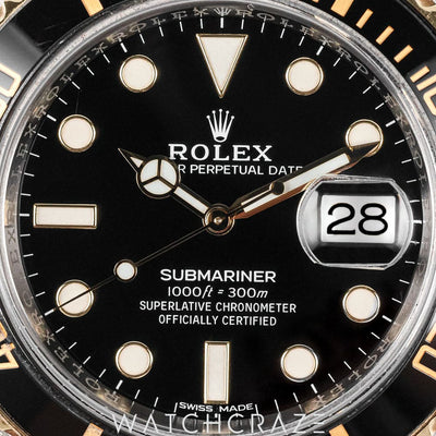 2019 ROLEX SUBMARINER DATE TWO TONE YELLOW GOLD AND STEEL BLACK DIAL 40MM 116613LN