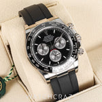 2025 ROLEX COSMOGRAPH DAYTONA WHITE GOLD OYSTERFLEX BLACK DIAL 40MM 126519LN