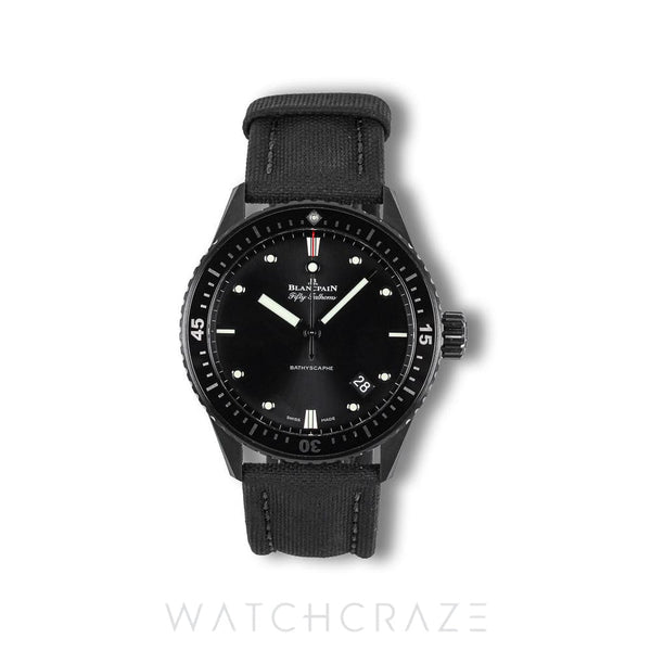2020 BLANCPAIN FIFTY FATHOMS BATHYSCAPHE CERAMIC BLACK DIAL 43MM 5000-0130-B52A