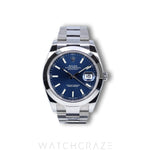 2024 ROLEX DATEJUST SMOOTH BEZEL OYSTER BRACELET BLUE DIAL 41MM 126300