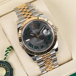 2025 ROLEX DATEJUST TWO TONE YELLOW GOLD AND STEEL WIMBLEDON DIAL 41MM 126333