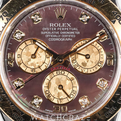 ROLEX COSMOGRAPH DAYTONA TWO TONE YELLOG GOLD AND STEEL BLACK MOTHER OF PEARL DIAL 40MM 116503