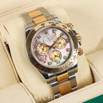 ROLEX COSMOGRAPH DAYTONA TWO TONE YELLOG GOLD AND STEEL BLACK MOTHER OF PEARL DIAL 40MM 116503